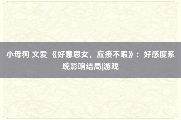 小母狗 文爱 《好意思女，应接不暇》：好感度系统影响结局|游戏