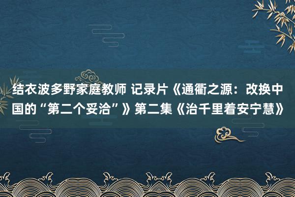 结衣波多野家庭教师 记录片《通衢之源：改换中国的“第二个妥洽”》第二集《治千里着安宁慧》