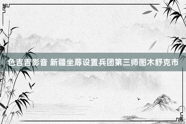 色吉吉影音 新疆坐蓐设置兵团第三师图木舒克市