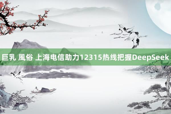 巨乳 風俗 上海电信助力12315热线把握DeepSeek
