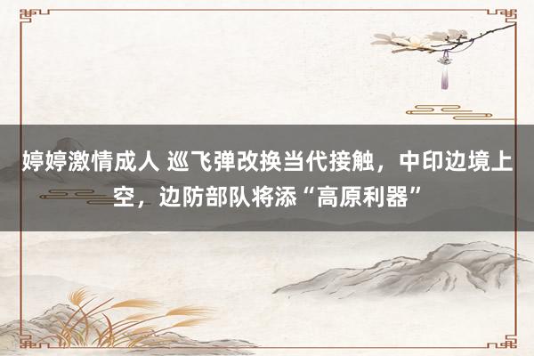 婷婷激情成人 巡飞弹改换当代接触，中印边境上空，边防部队将添“高原利器”