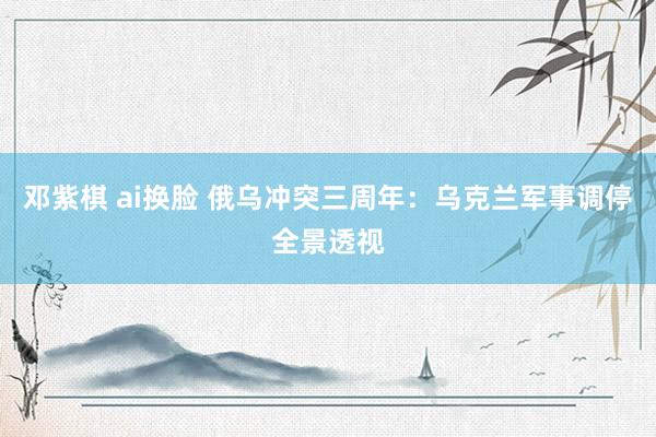 邓紫棋 ai换脸 俄乌冲突三周年：乌克兰军事调停全景透视