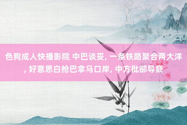 色狗成人快播影院 中巴谈妥， 一条铁路聚合两大洋， 好意思白抢巴拿马口岸， 中方批郤导窾