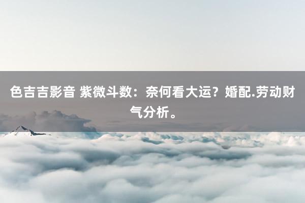 色吉吉影音 紫微斗数：奈何看大运？婚配.劳动财气分析。