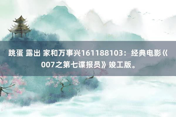 跳蛋 露出 家和万事兴161188103：经典电影巜007之第七谍报员》竣工版。